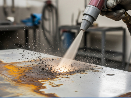 Jateamento Abrasivo em Peça Industrial